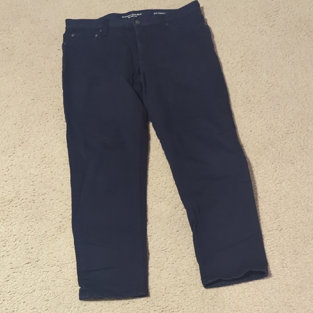 Banana Republic Dark Blue Straight-Leg Traveler Pants